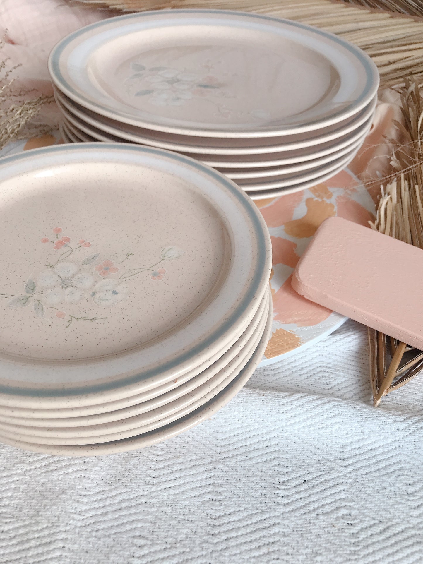 Vintage ‘Peach Floral’ 12 Pce Dinner Set - Japan