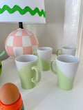 Set 4 Lime Ombré Vintage Mugs - England