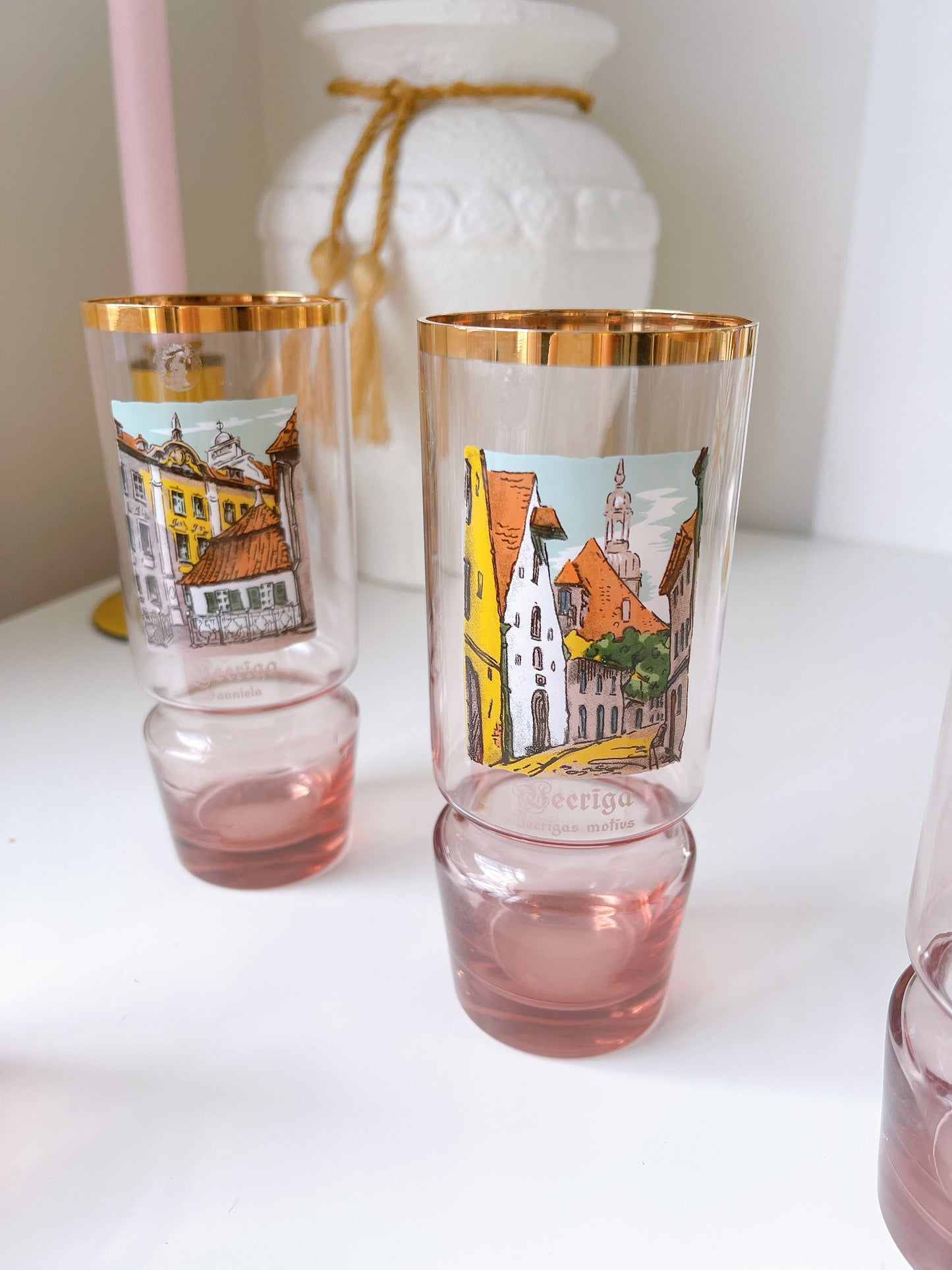 Vintage Souvenir Pink Glasses