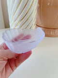 Vintage Lilac Frosted Glass Shell Trinket Dish