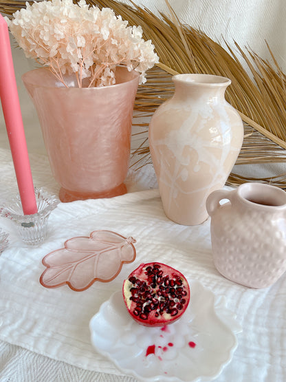 Vintage Pink Double Handled Vase