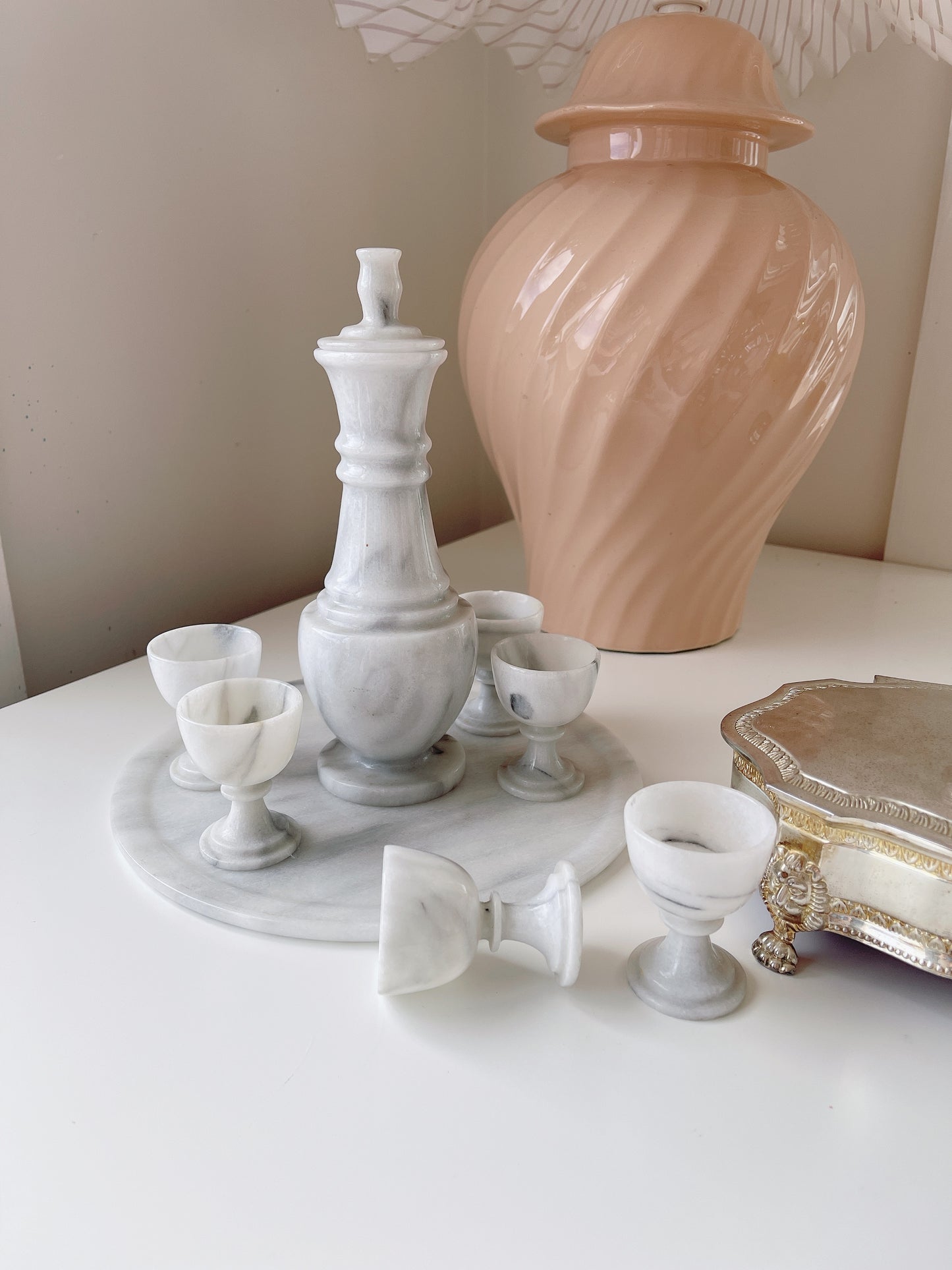 Vintage 9 Pce Marble Set