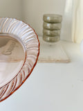 Set 2 Pink Vintage Glass Plates