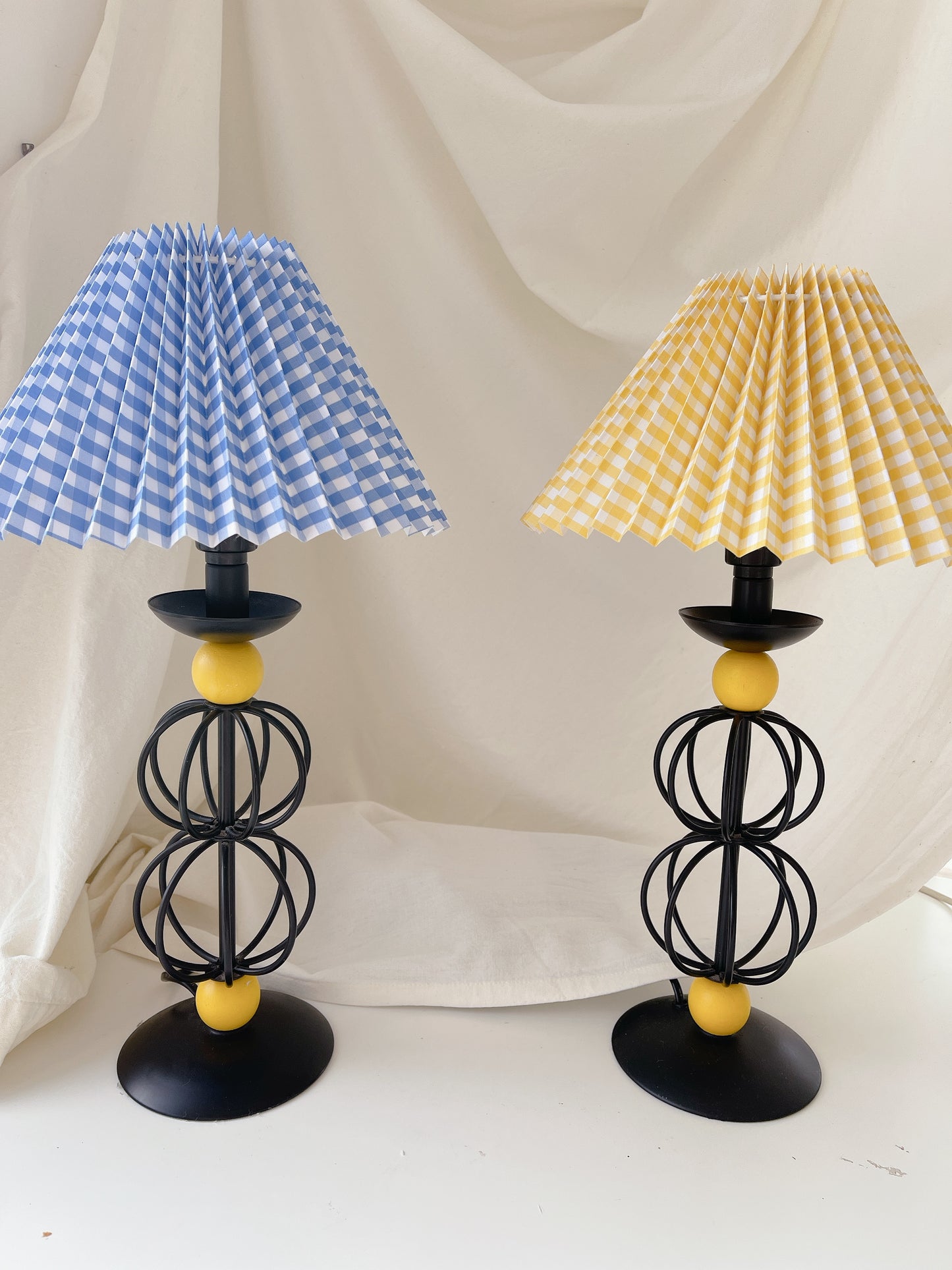 80’s Wrought Iron Lamp with Lampshade - Choose Your Shade (2 Available)