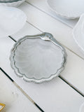 Vintage Silver /Glass Shell Dish