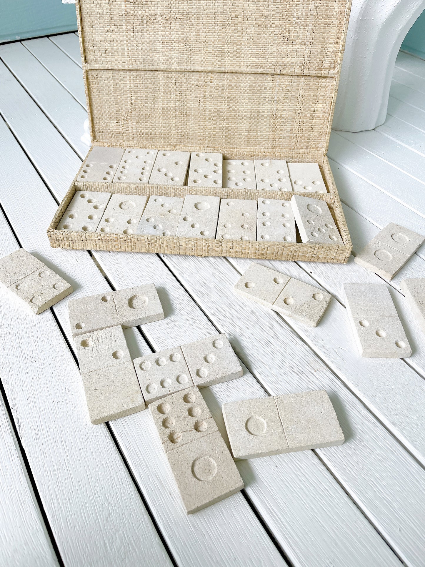 Hand Carved Sandstone Domino Set