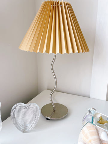90’s Chrome Wiggle Lamp with Pleated Shade