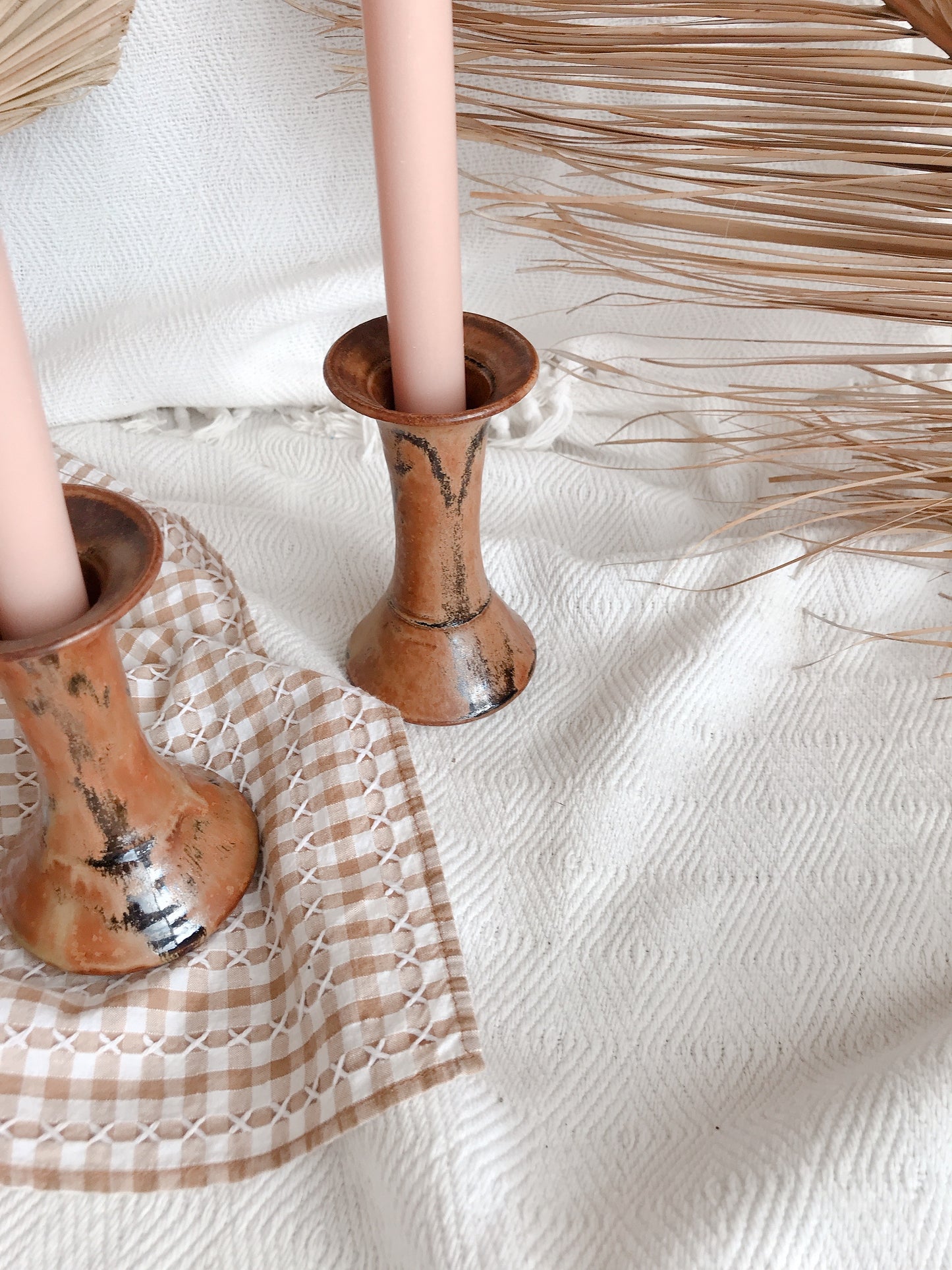 Graeme Day Redbyrne Pottery Stoneware Candlesticks