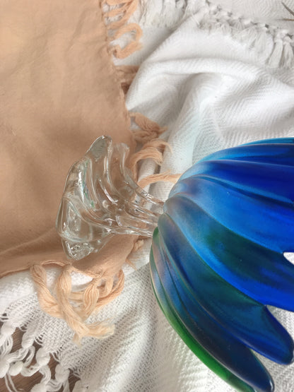 Original Walther Glass Petal Pedestal Bowl - Germany