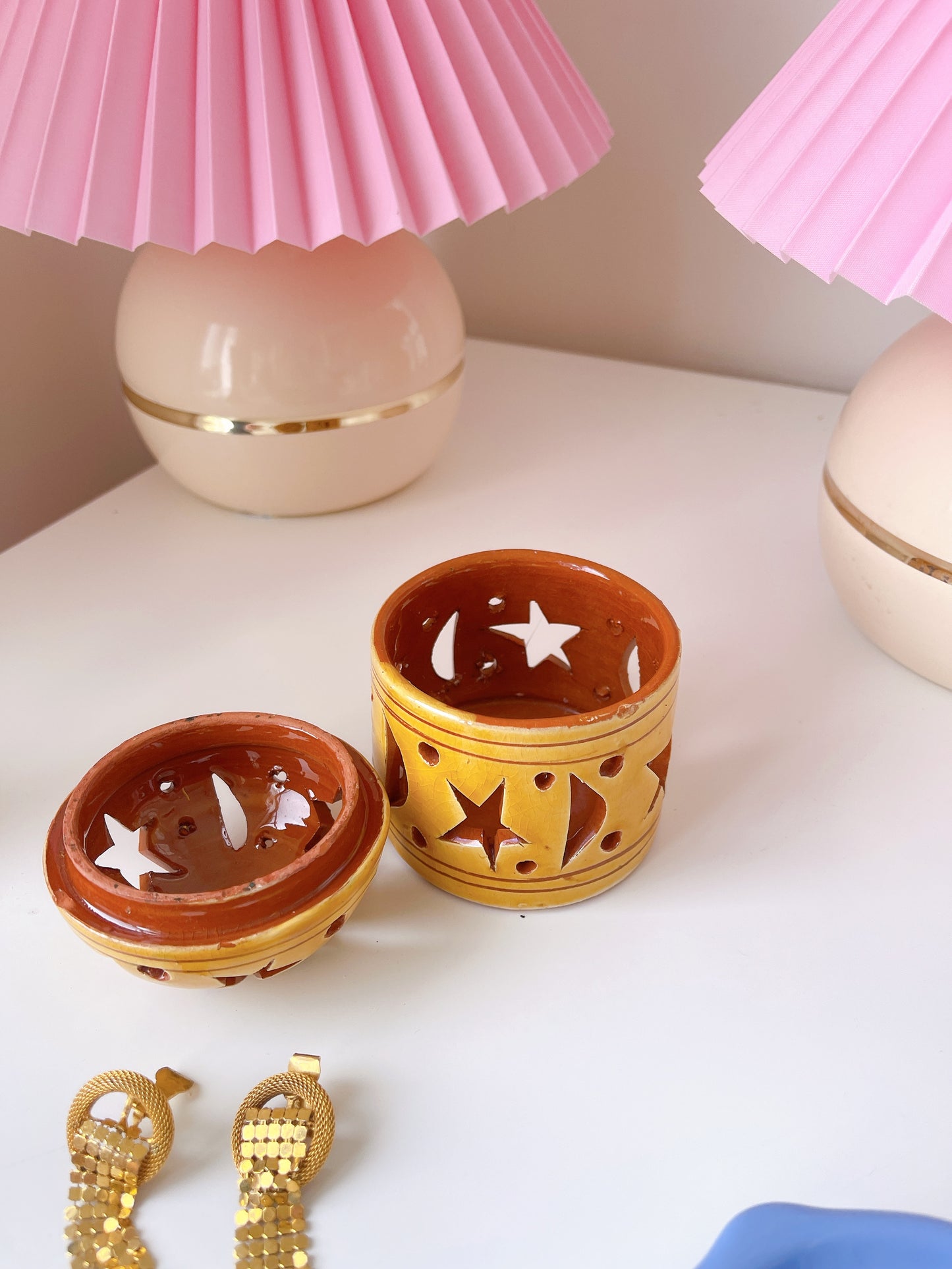 Ceramic Stars & Moon Candle Holder