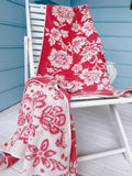 Vintage Cranberry Floral Towel- 2 Available