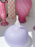 Vintage Frosted Lilac Lidded Compote