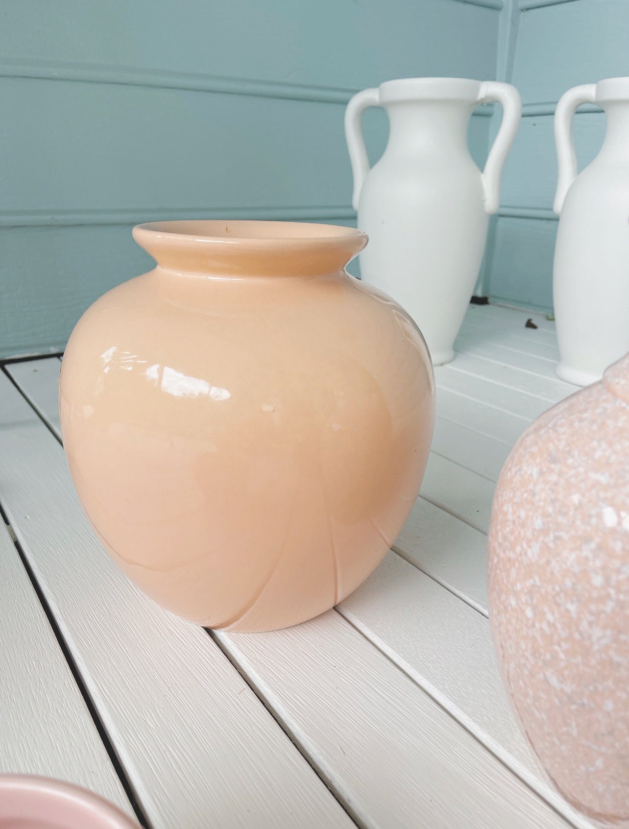 Vintage Peach Balloon Vase