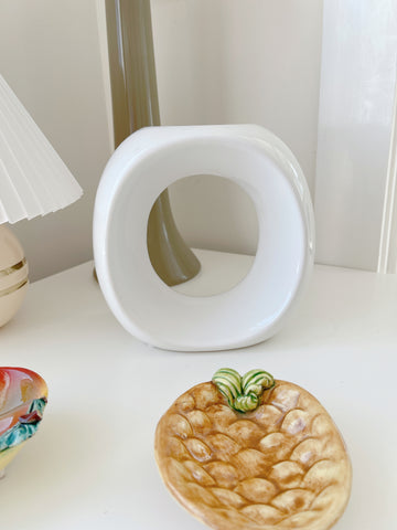 Modern White Circular Ceramic Vase