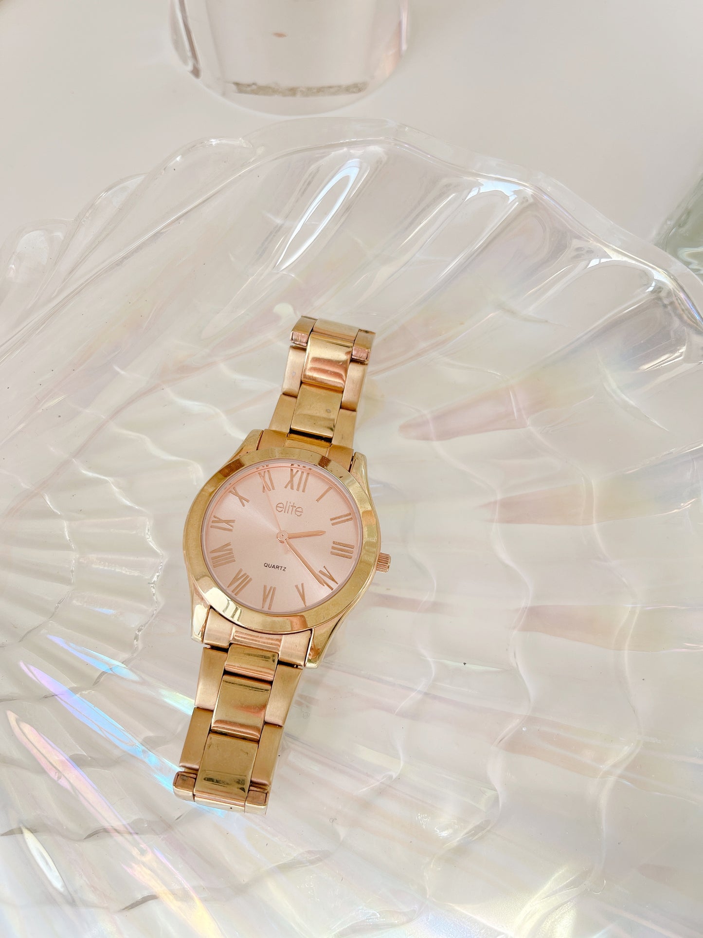 Elite Pale Pink Faced Watch