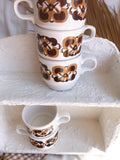 Set 5 Vintage English Stackable Mugs