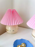 Vintage Ball Lamp with Pink Pleated Shades- Sold Separately