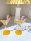 Set 2 Vintage Balloon Martini Glasses