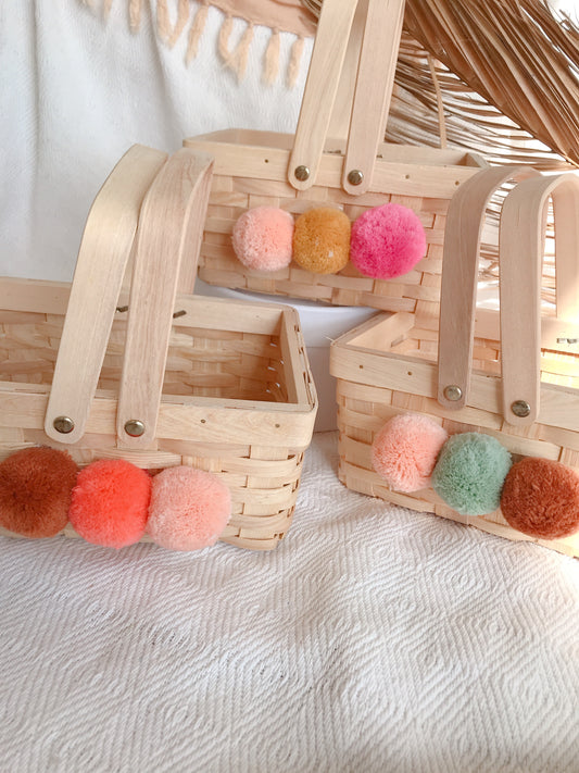 Pom Pom Miniature Shopping Basket