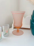 Vintage Pink Frosted Glass Vase