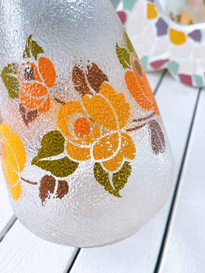 Vintage Floral Glass Vase