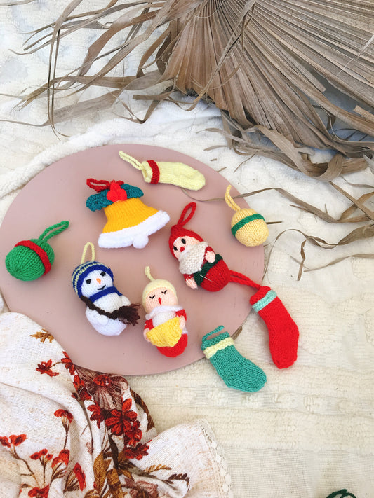 Handknitted Christmas Ornament Set