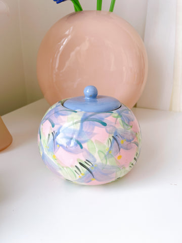 1988 Handpainted Lidded Ceramic Jar
