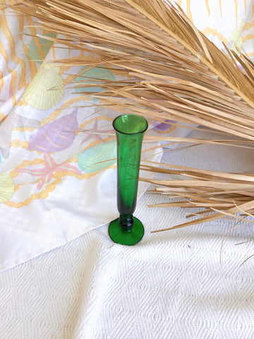 Vintage Emerald Green Glass Vase/Candlestick Holder