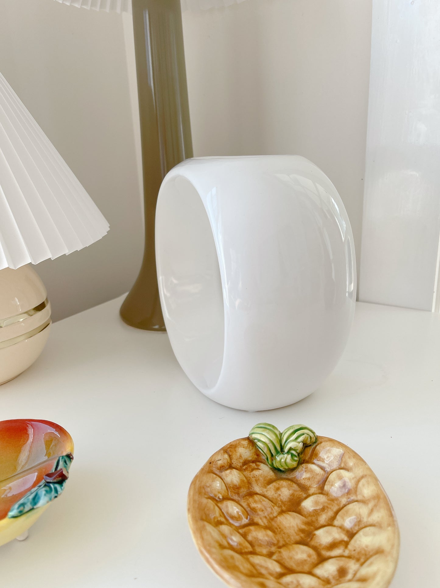 Modern White Circular Ceramic Vase