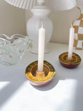 Set 2 Vintage Stoneware Candleholders