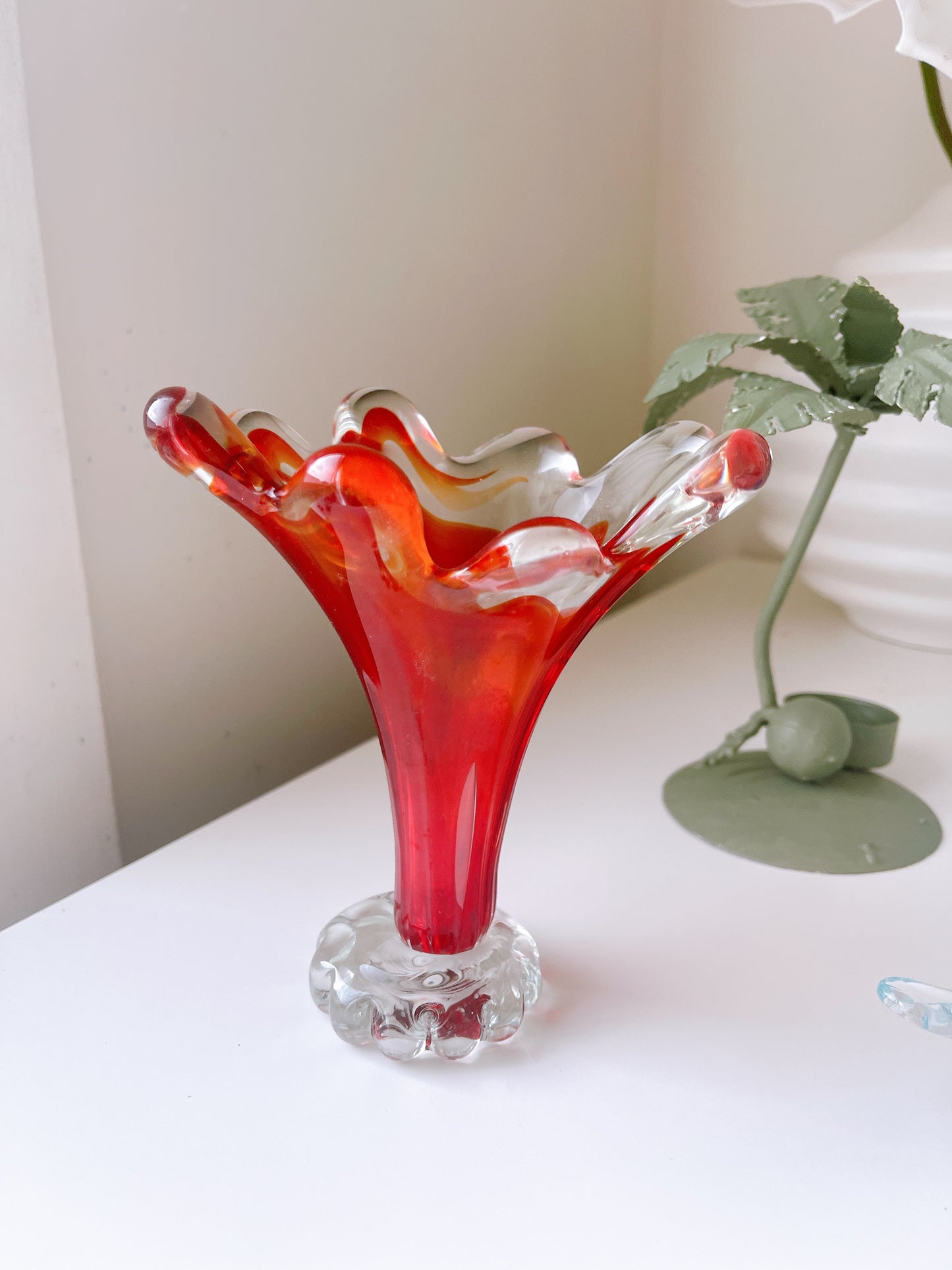 Vintage Orange Murano Vase