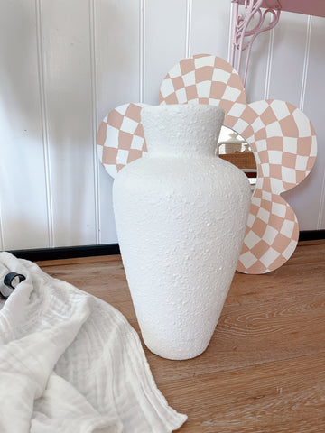Vintage White Textured Casa Vase