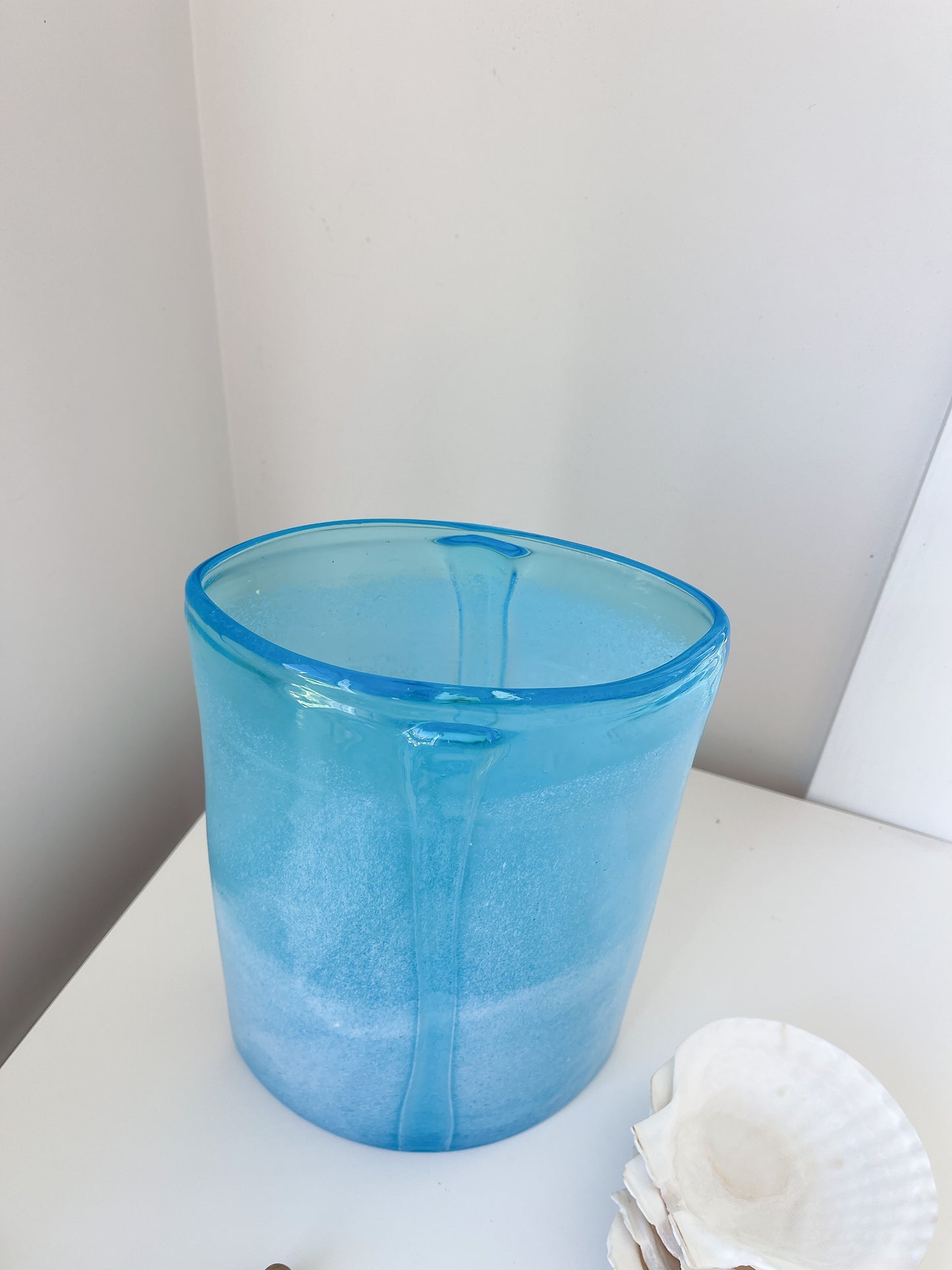 Aqua Blue Glass Vase