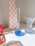 Vintage Bubble Glass Stem Vase
