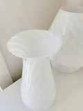 Large White Swirl Vase