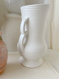 Vintage Ribbed Handled Vase