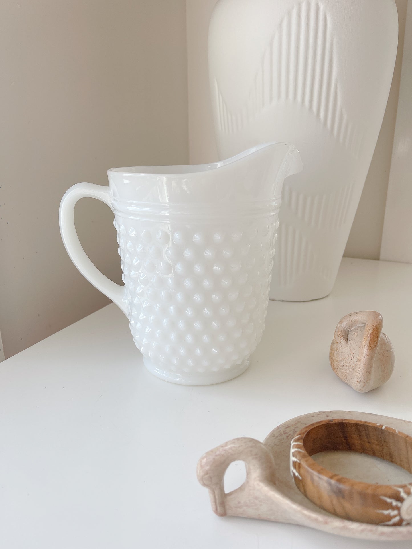 Vintage Hobnail Glass Jug