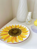 Vintage Sunflower Stoneware Plate