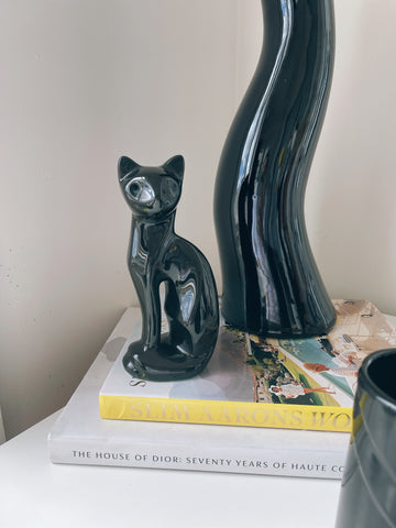 Vintage Black Ceramic Cat