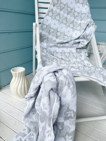 Vintage Grey Floral Towel- 2 Available