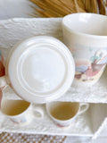 Set 5 Vintage French Milk Glass Mugs