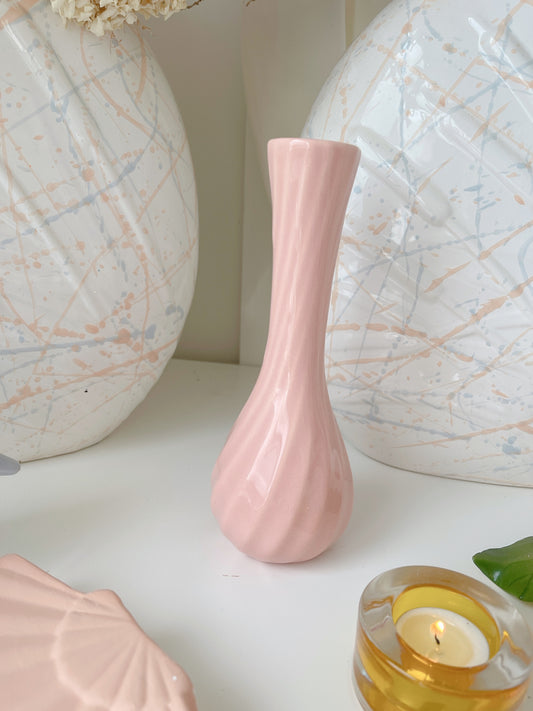 Peachy Pink Swirl Vase