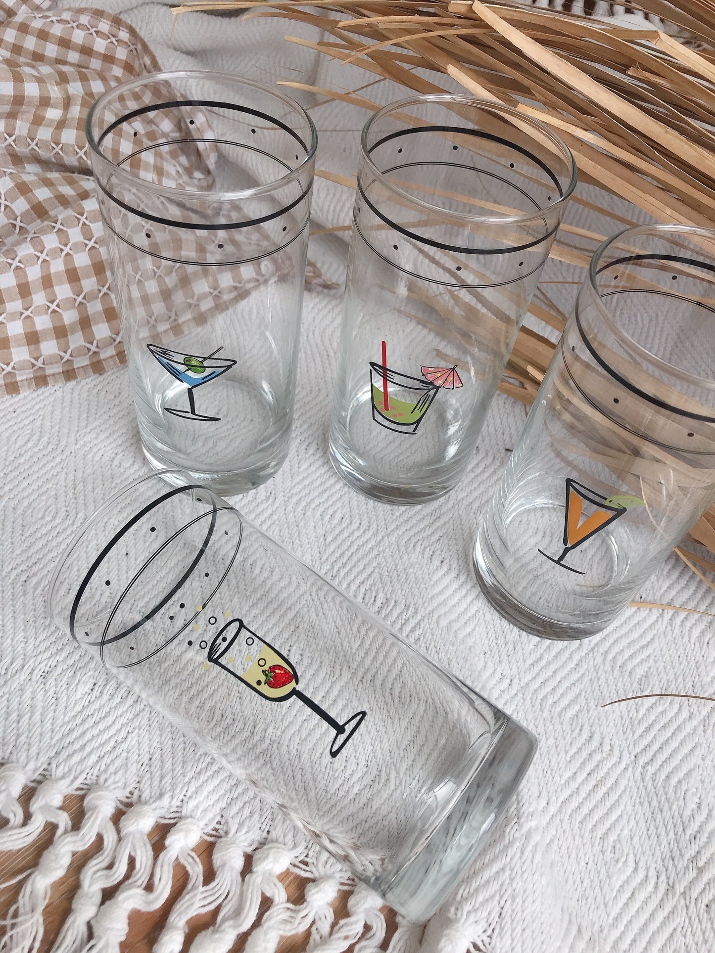 Set 4 Vintage Cocktail Tumblers