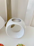 Modern White Circular Ceramic Vase