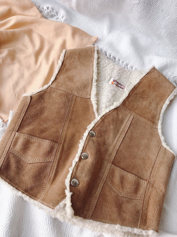 Vintage Leather/ Sherpa Vest