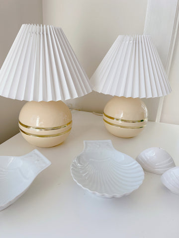 Vintage Ball Lamp with Pleated Lamp (Selling Separately)