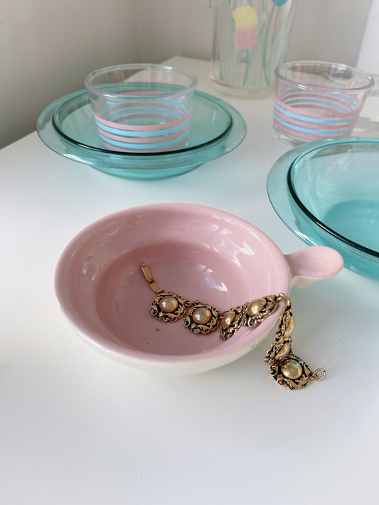 Vintage Handled Pink Bowl
