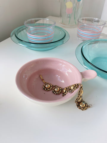 Vintage Handled Pink Bowl