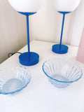 Set 2 Vintage Swirl Glass Blue Bowls