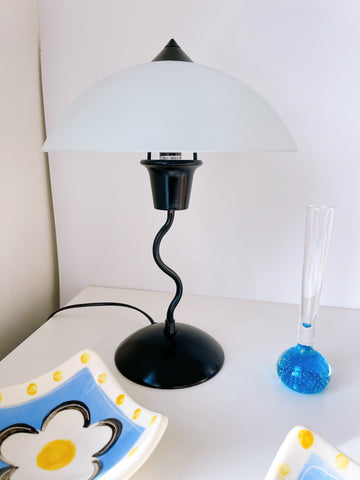 Vintage Wiggle Lamp with Glass Shade